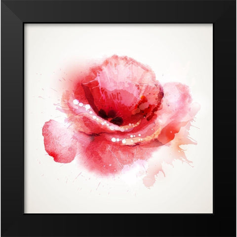 Aquarelle 1 Black Modern Wood Framed Art Print by Braun Studio