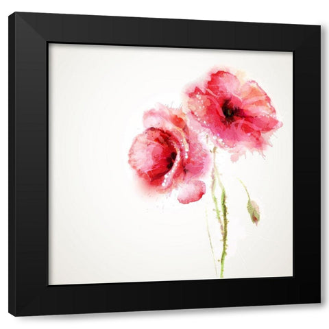 Aquarelle 3 Black Modern Wood Framed Art Print by Braun Studio