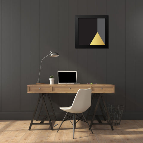Triangle dore Black Modern Wood Framed Art Print by Braun Studio