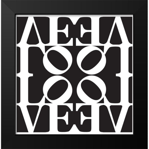 Love Typo Black Modern Wood Framed Art Print by Braun Studio