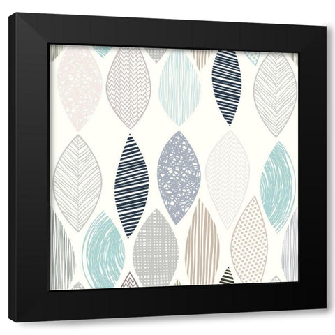 Organic Feuilles Black Modern Wood Framed Art Print by Braun Studio