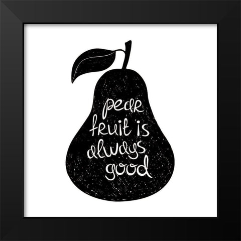 Fruit Pear Black Modern Wood Framed Art Print by Braun Studio