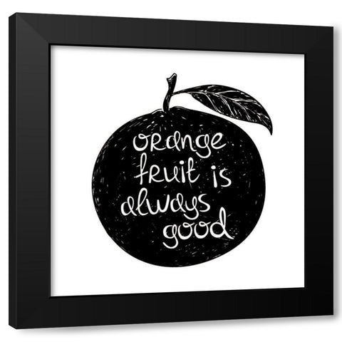 Fruit Orange Black Modern Wood Framed Art Print with Double Matting by Braun Studio