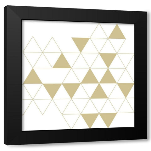 Losanges blancs dorÃ©s Black Modern Wood Framed Art Print with Double Matting by Braun Studio