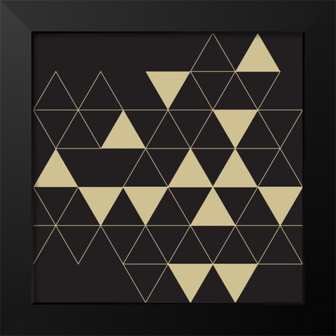 Losanges noirs dorÃ©s Black Modern Wood Framed Art Print by Braun Studio