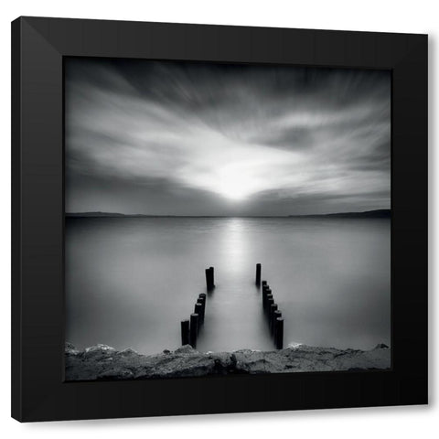Ponton 5 Black Modern Wood Framed Art Print with Double Matting by Braun Studio