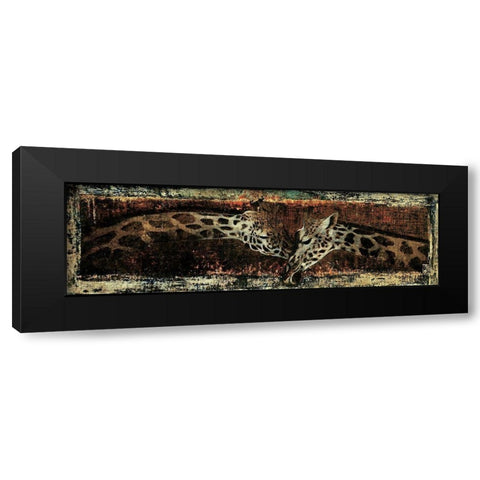 Les deux girafes Black Modern Wood Framed Art Print with Double Matting by Arietti, Fabienne