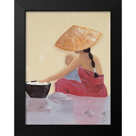 La riviere Black Modern Wood Framed Art Print by Dothy