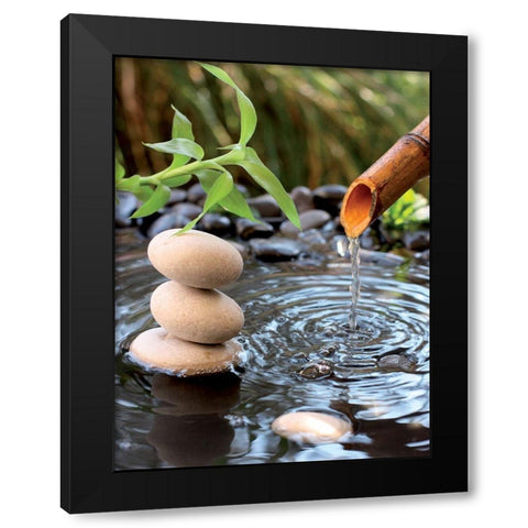 Aqua I Black Modern Wood Framed Art Print with Double Matting by BRAUN Studio