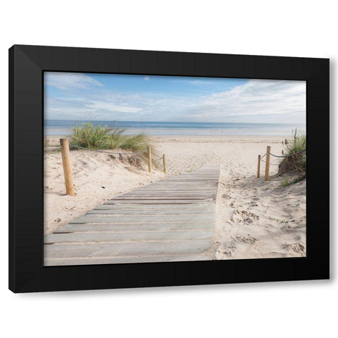 Plage Black Modern Wood Framed Art Print by Braun Studio