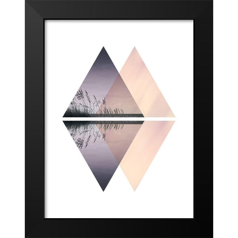 Paysage Geom Black Modern Wood Framed Art Print by Braun Studio