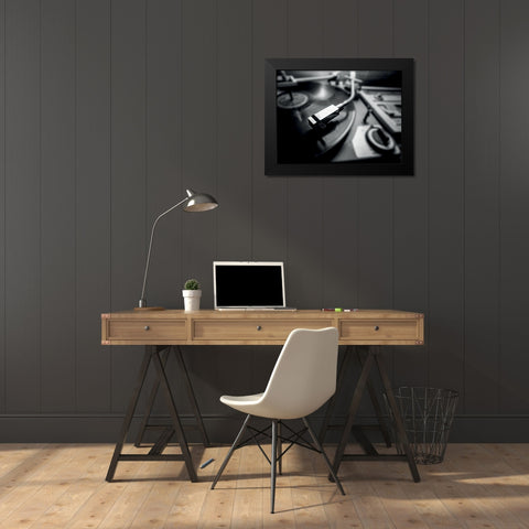 Music vinyl 2 Black Modern Wood Framed Art Print by Braun Studio