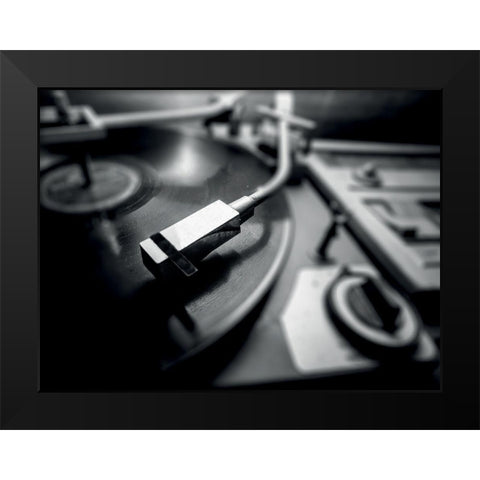 Music vinyl 2 Black Modern Wood Framed Art Print by Braun Studio
