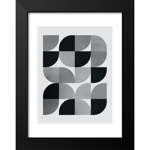 Danish Abstract 1 Black Modern Wood Framed Art Print by Braun Studio