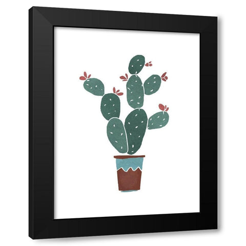 Cactus 1 Black Modern Wood Framed Art Print with Double Matting by Braun Studio