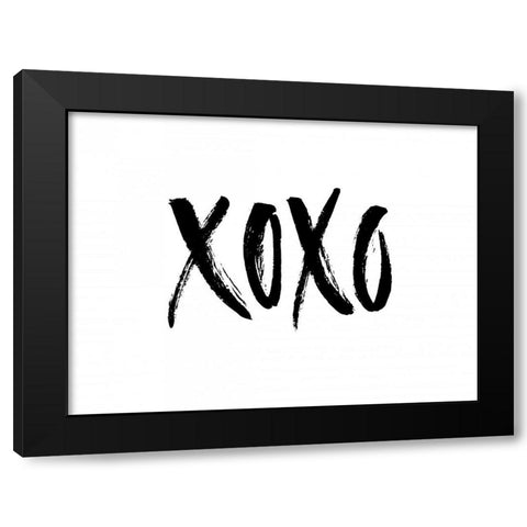 Xoxo Black Modern Wood Framed Art Print with Double Matting by Braun Studio