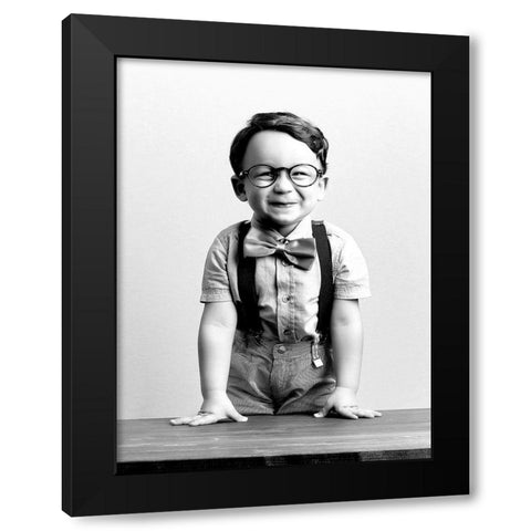 Petit Bonhomme Black Modern Wood Framed Art Print with Double Matting by BRAUN Studio