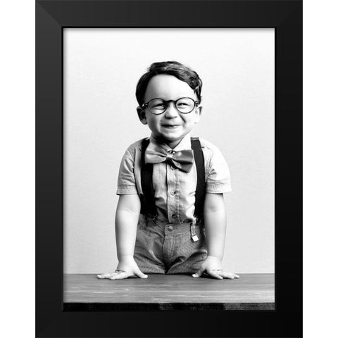 Petit Bonhomme Black Modern Wood Framed Art Print by BRAUN Studio