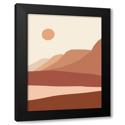 Montagnes Black Modern Wood Framed Art Print with Double Matting by BRAUN Studio