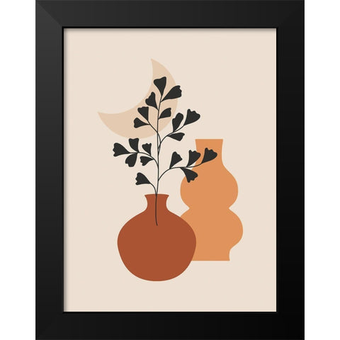 Vases 3 Black Modern Wood Framed Art Print by BRAUN Studio