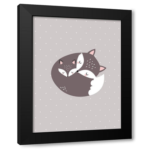 Renards lovÃ©s Black Modern Wood Framed Art Print by BRAUN Studio