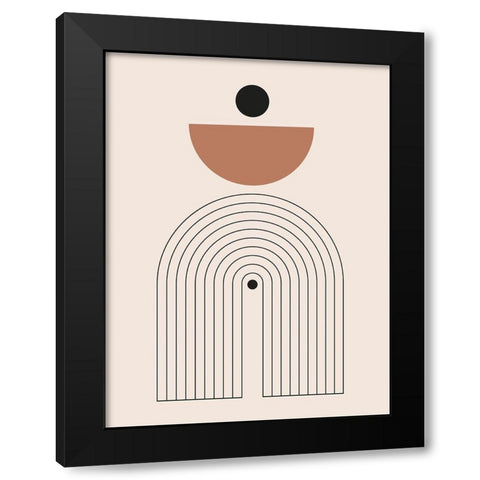 Arrondis 1 Black Modern Wood Framed Art Print with Double Matting by BRAUN Studio