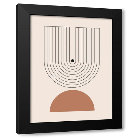 Arrondis 2 Black Modern Wood Framed Art Print with Double Matting by BRAUN Studio