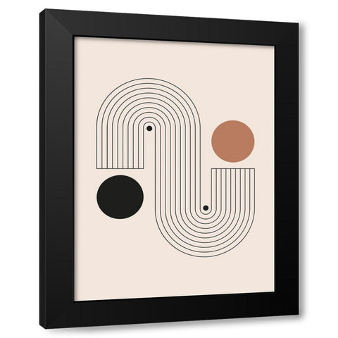 Arrondis 3 Black Modern Wood Framed Art Print with Double Matting by BRAUN Studio