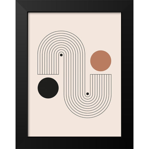 Arrondis 3 Black Modern Wood Framed Art Print by BRAUN Studio
