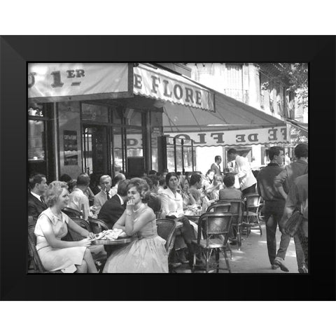 Le Flore Black Modern Wood Framed Art Print by BRAUN Studio