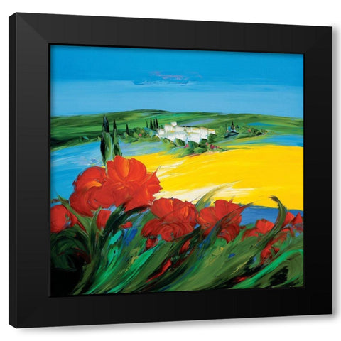 Couleur coquelicot 1 Black Modern Wood Framed Art Print by Vadon, Veronique
