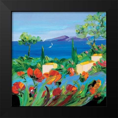 Jardin dAntibes Black Modern Wood Framed Art Print by Vadon, Veronique