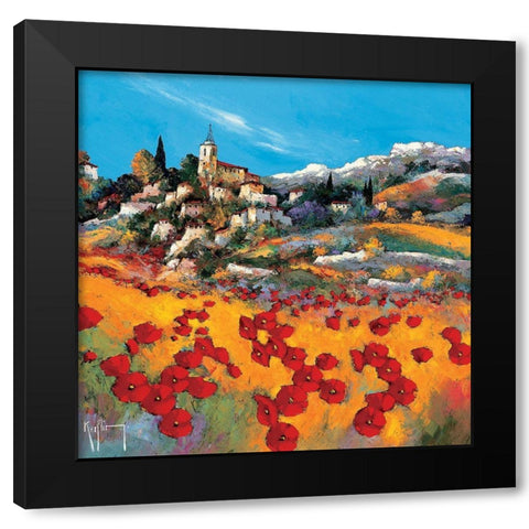 Le village Black Modern Wood Framed Art Print with Double Matting by Keiflin, Roger