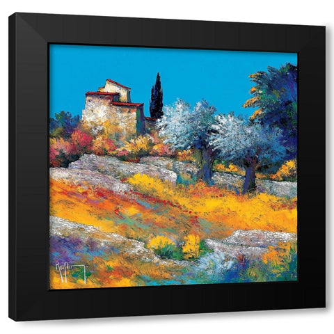 Les vieilles pierres Black Modern Wood Framed Art Print with Double Matting by Keiflin, Roger