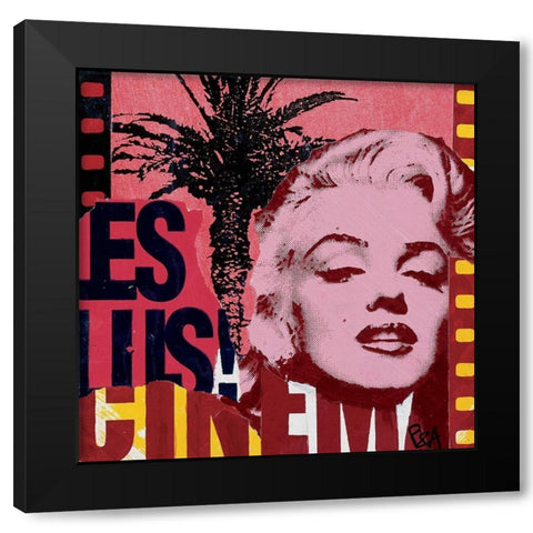 Les plus du cinema Black Modern Wood Framed Art Print with Double Matting by Raynal, Paul