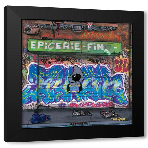 Epicerie fine Black Modern Wood Framed Art Print by Butch and Pea