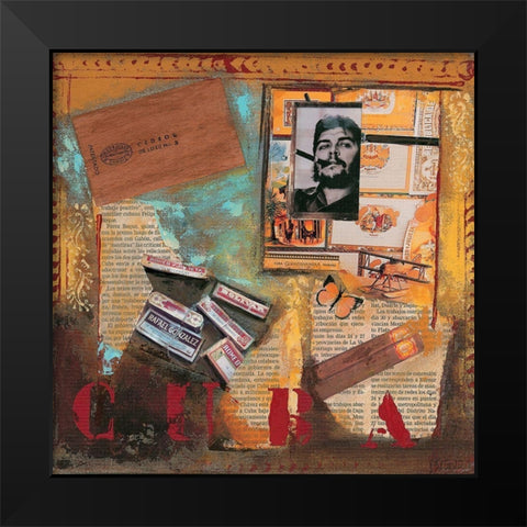 Un jour a Cuba II  Black Modern Wood Framed Art Print by Sigrid, M.