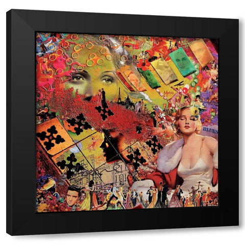 Feerie Black Modern Wood Framed Art Print with Double Matting by Ortega, Guillaume
