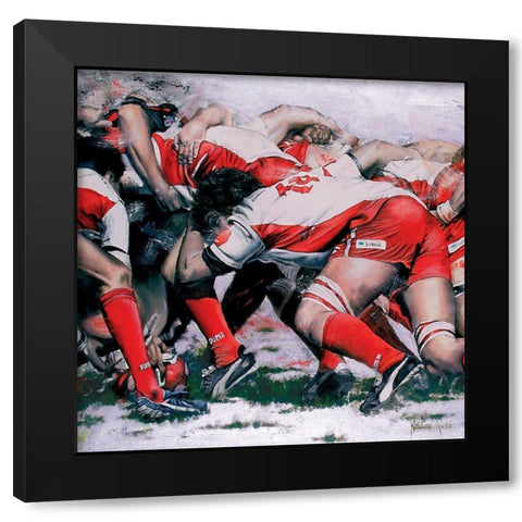 Melee BO (detail) Black Modern Wood Framed Art Print by Ruse, Nadine