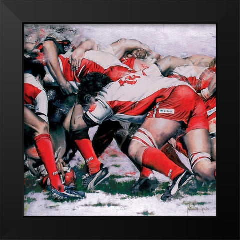 Melee BO (detail) Black Modern Wood Framed Art Print by Ruse, Nadine