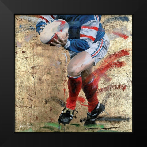 Action legs (detail) Black Modern Wood Framed Art Print by Ruse, Nadine