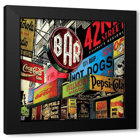 Fullmoon saloon Black Modern Wood Framed Art Print with Double Matting by Arietti, Fabienne