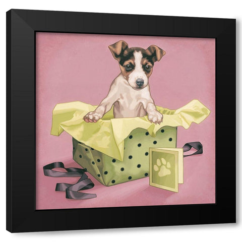 Pochette surprise Black Modern Wood Framed Art Print by Cazenave, Maryline