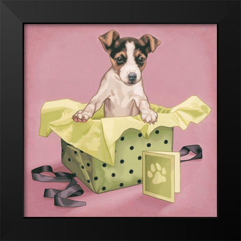 Pochette surprise Black Modern Wood Framed Art Print by Cazenave, Maryline