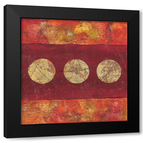 Les trois lunes Black Modern Wood Framed Art Print with Double Matting by Garrido, Jerome