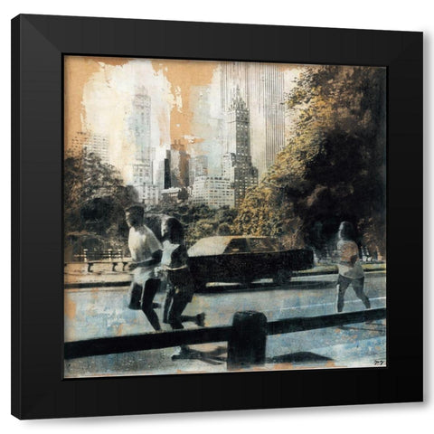 New York Central Park Black Modern Wood Framed Art Print by JMG