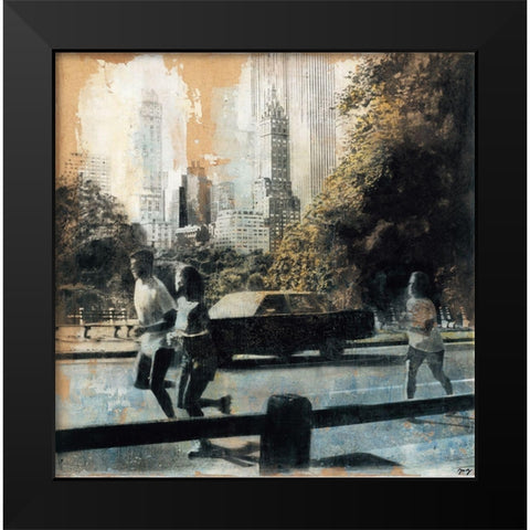 New York Central Park Black Modern Wood Framed Art Print by JMG