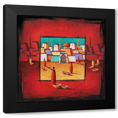 Cite du desert Black Modern Wood Framed Art Print with Double Matting by Moga