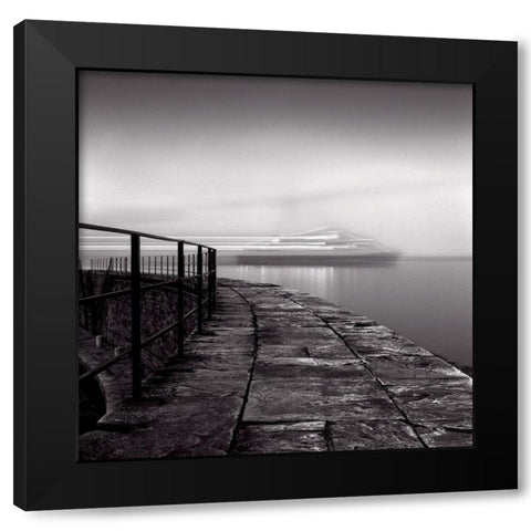 Bastia Black Modern Wood Framed Art Print with Double Matting by Poli, Jean-Philippe