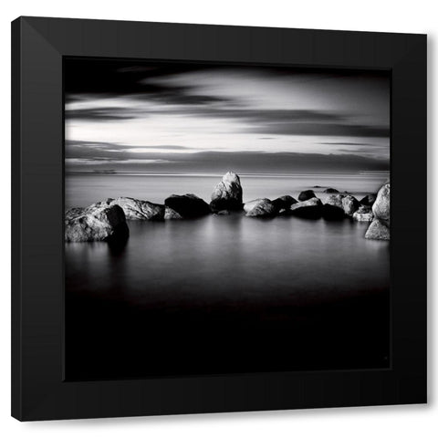 LIle Rousse Black Modern Wood Framed Art Print by Poli, Jean-Philippe